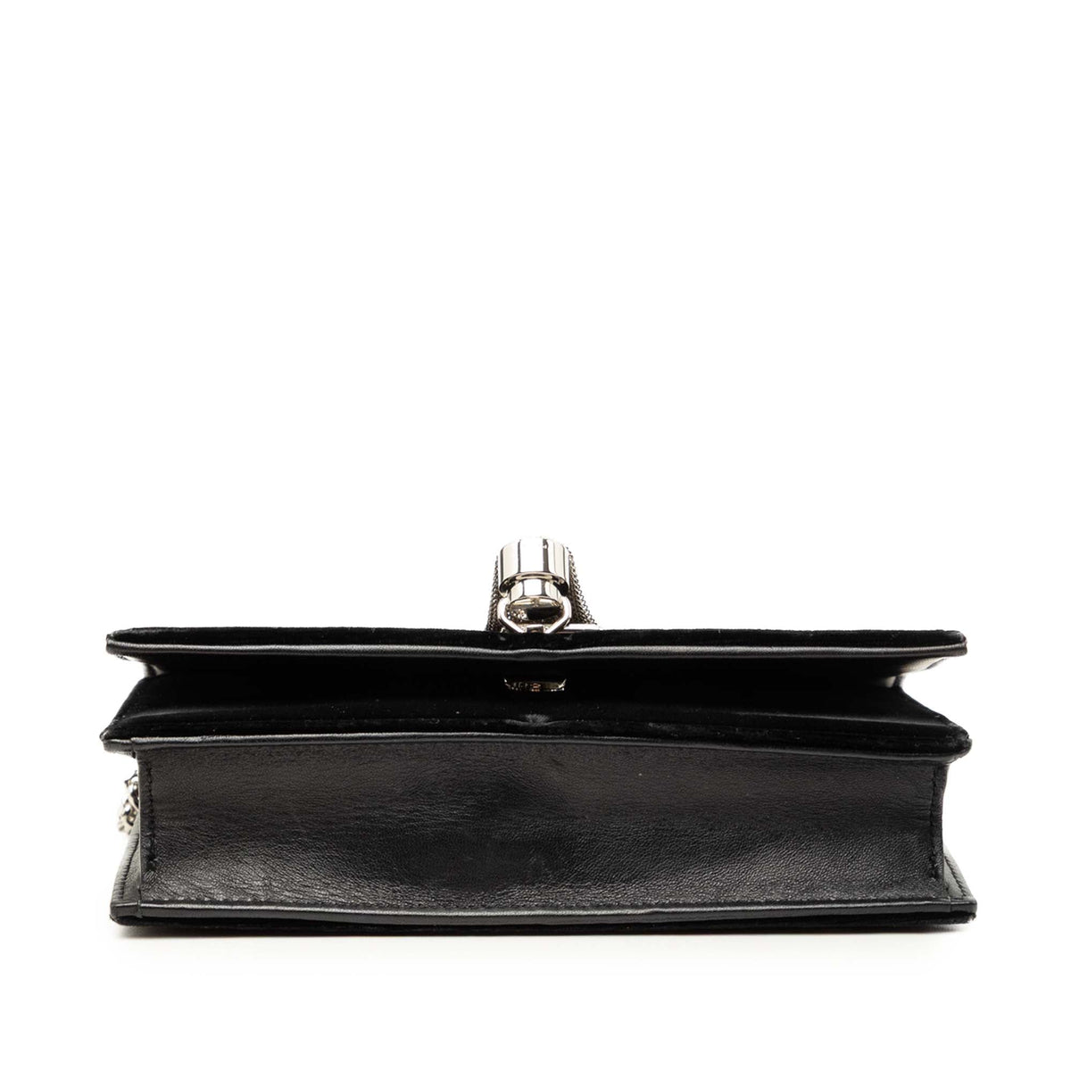 Saint Laurent Velvet Crystal Monogram Kate Tassel Wallet on Chain