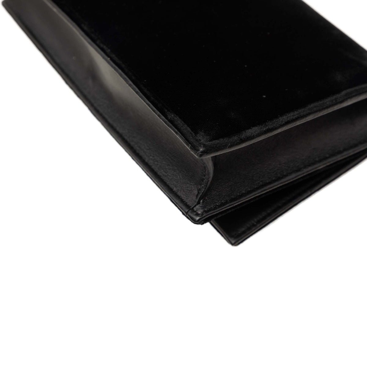 Saint Laurent Velvet Crystal Monogram Kate Tassel Wallet on Chain