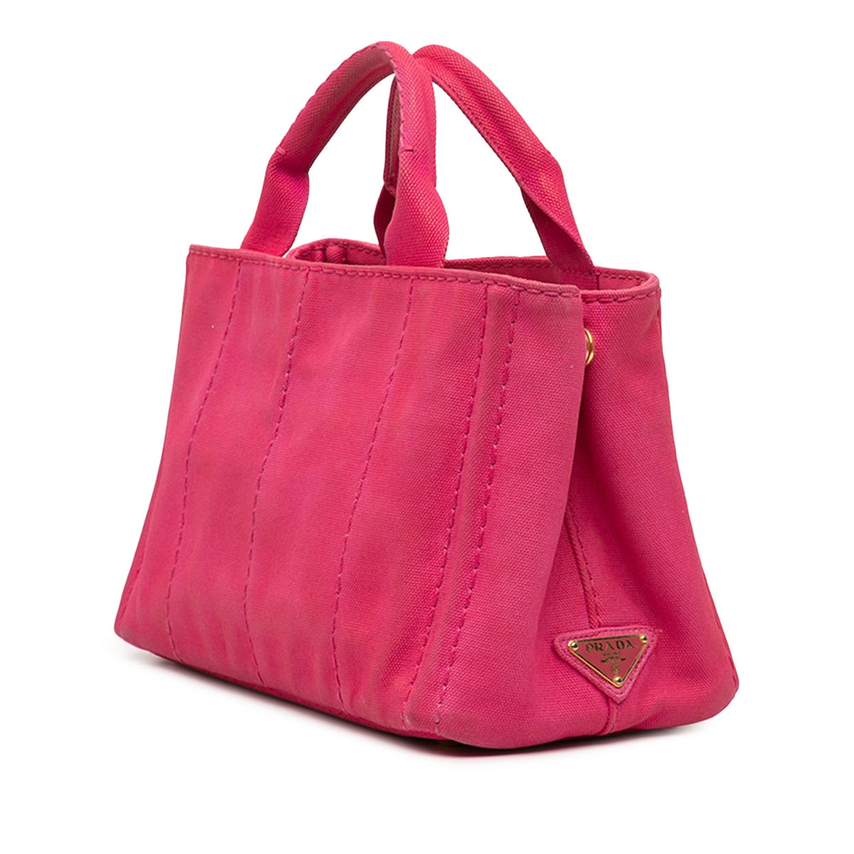 Prada Small Canvas Canapa Logo Tote — Pink