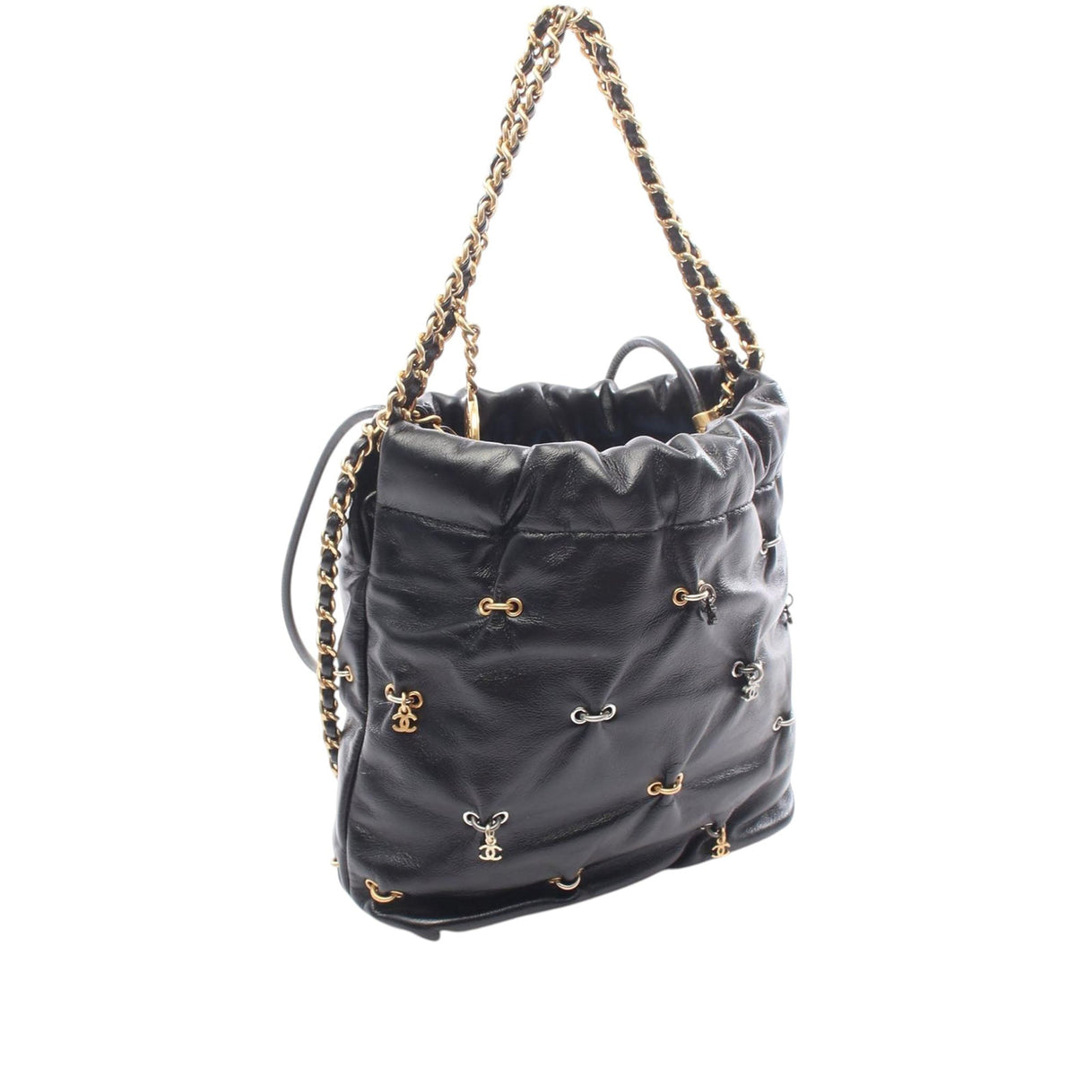 Chanel Mini Shiny Calfskin Charms 22 Handbag