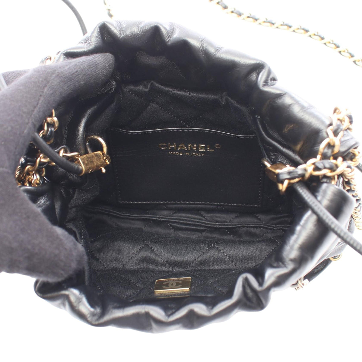 Chanel Mini Shiny Calfskin Charms 22 Handbag