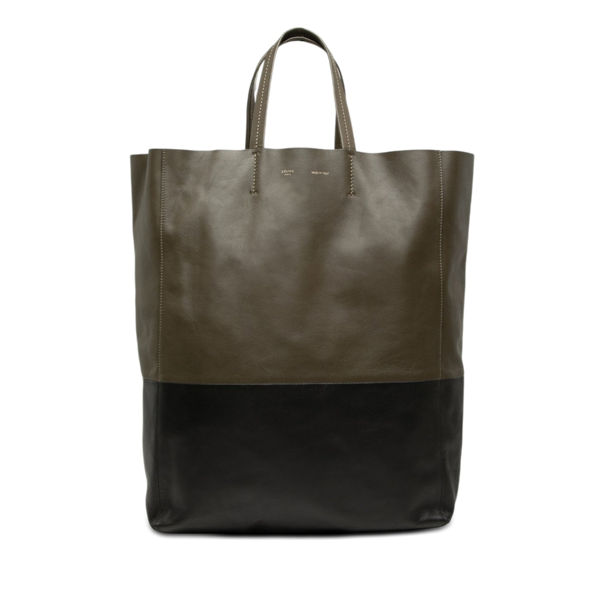 Celine Bicolor Leather Vertical Cabas Tote