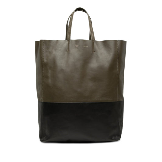 Celine Bicolor Leather Vertical Cabas Tote