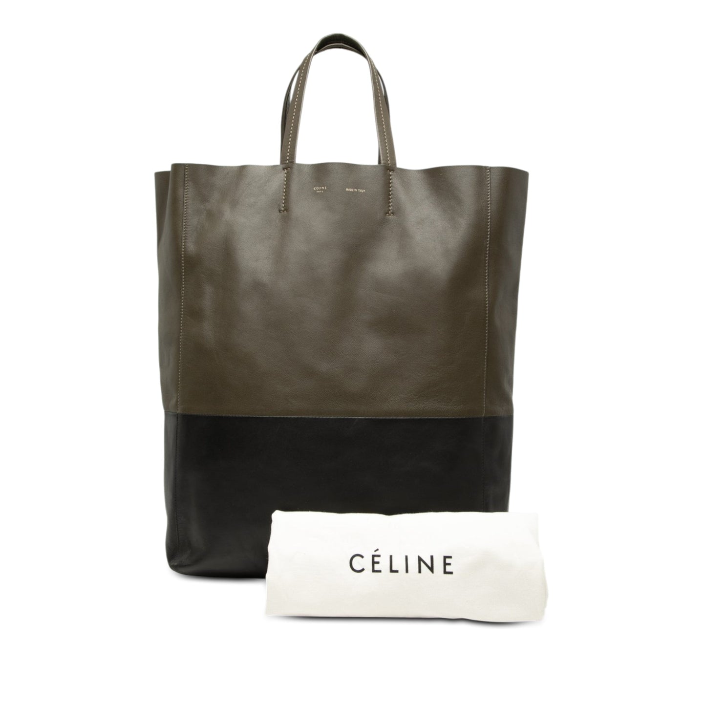 Celine Bicolor Leather Vertical Cabas Tote