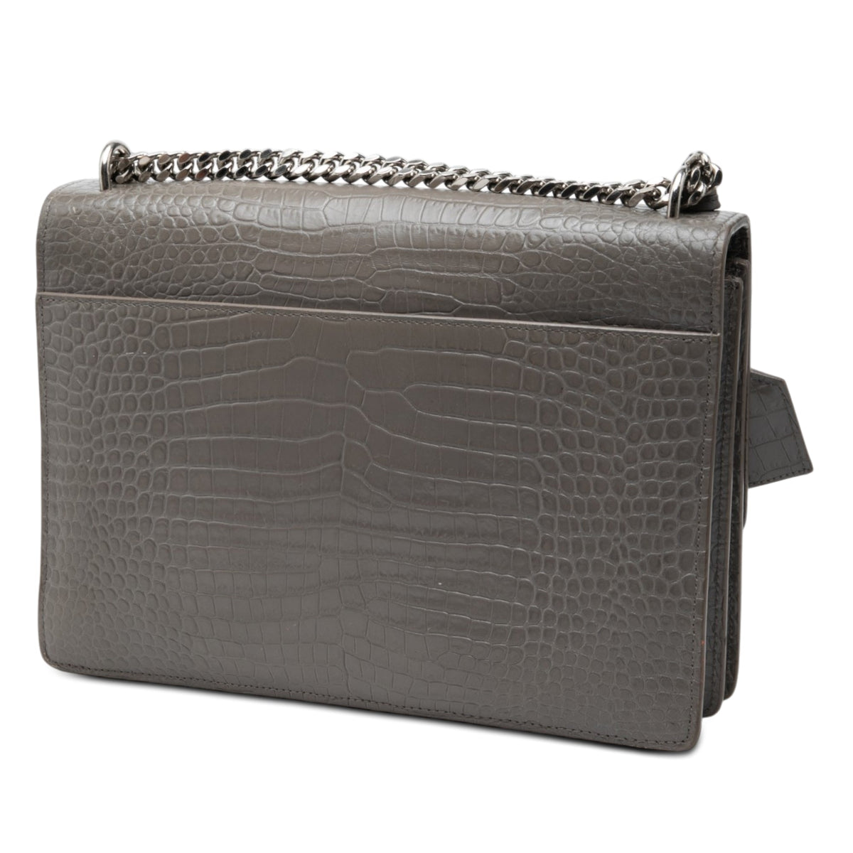 Saint Laurent Large Croc Embossed Leather Monogram Sunset Crossbody