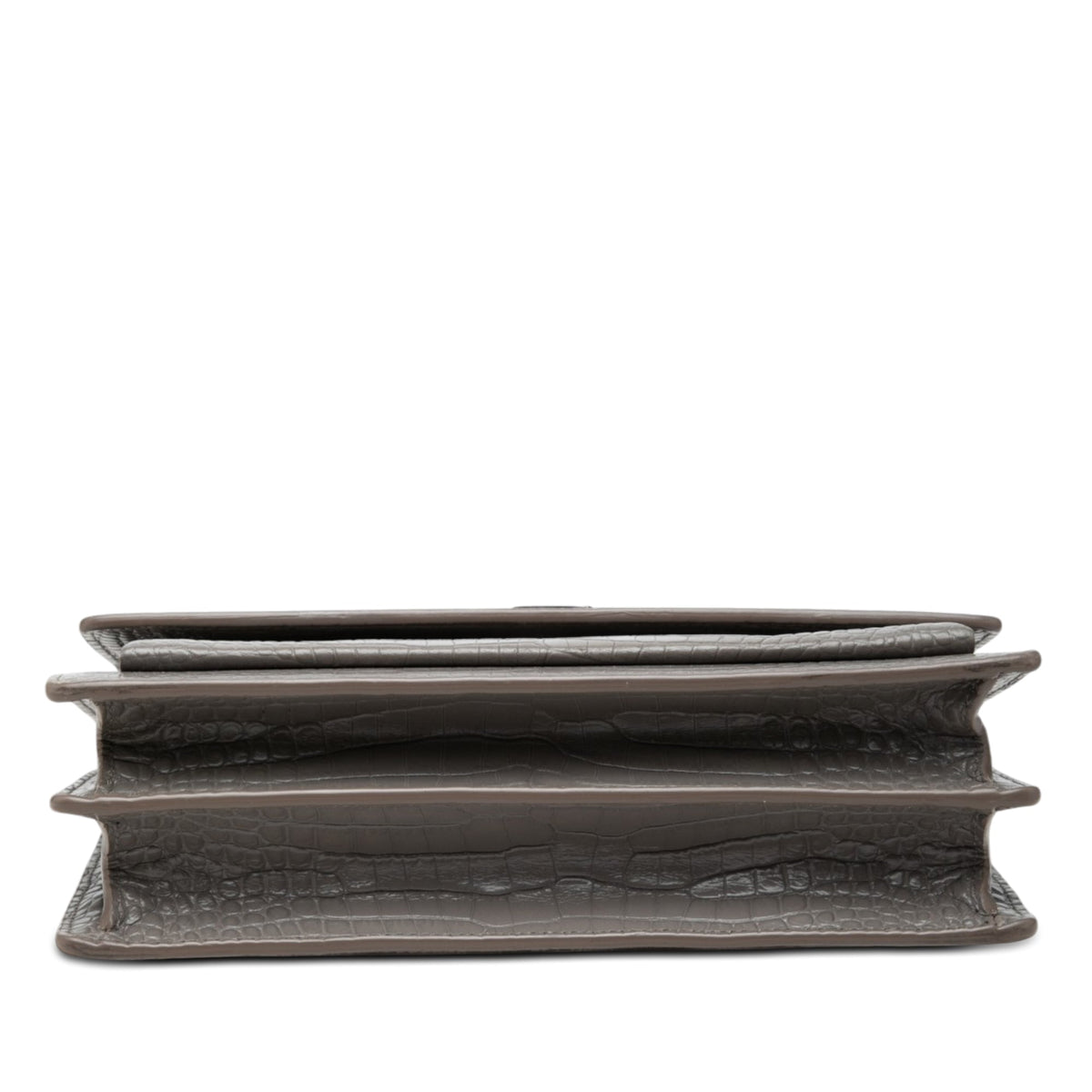 Saint Laurent Large Croc Embossed Leather Monogram Sunset Crossbody