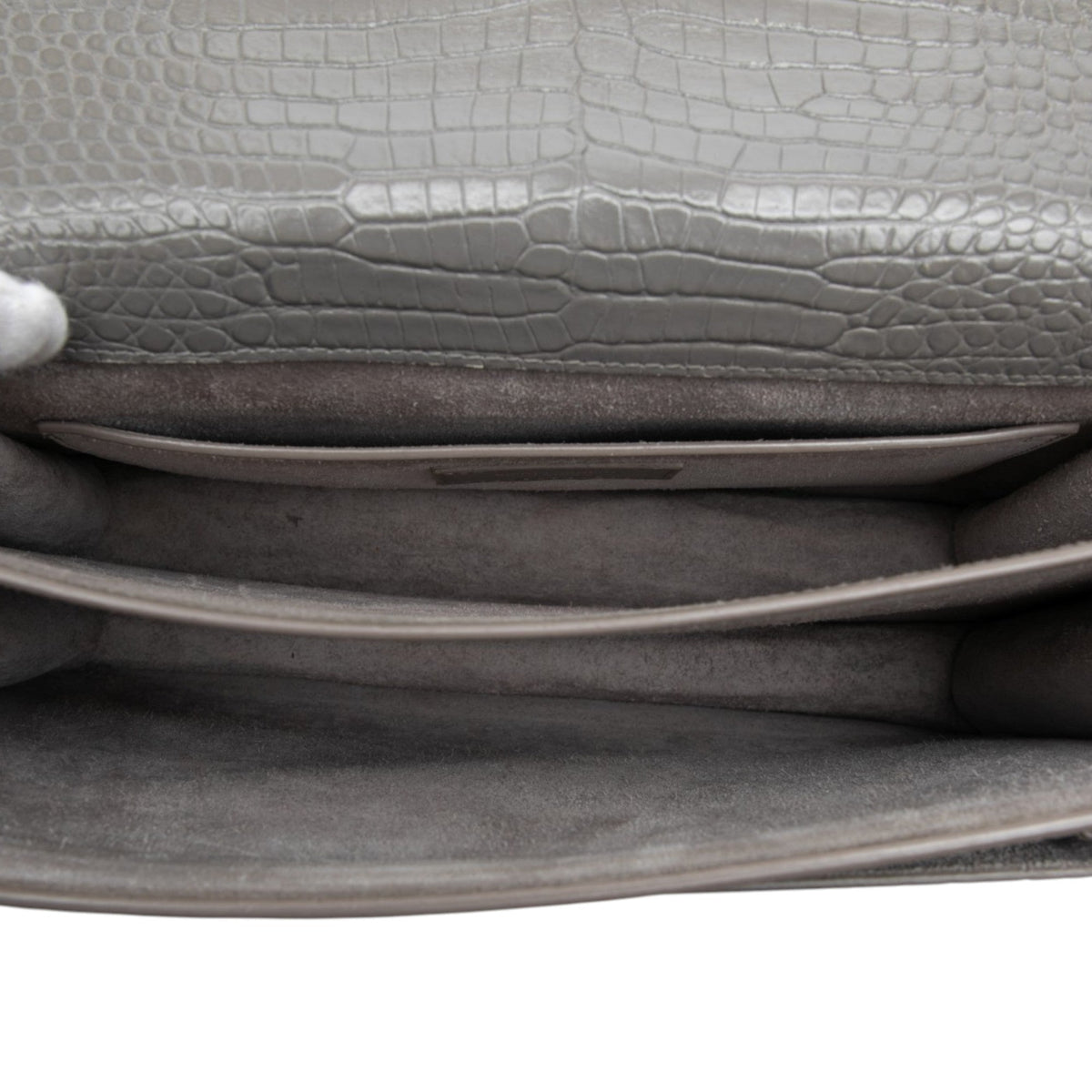 Saint Laurent Large Croc Embossed Leather Monogram Sunset Crossbody