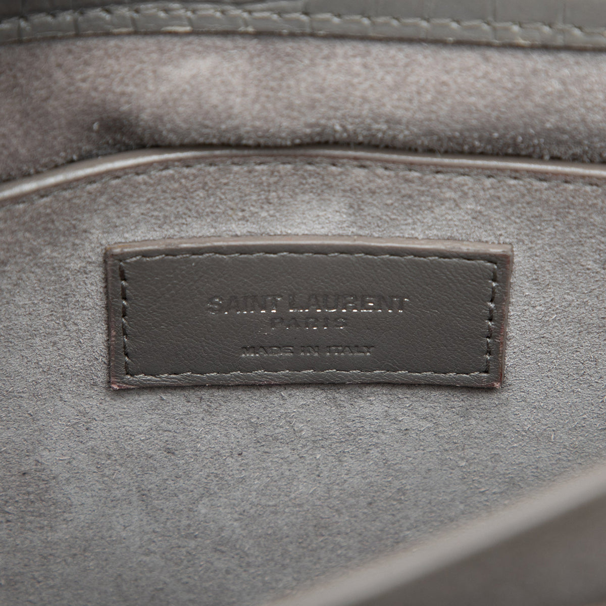 Saint Laurent Large Croc Embossed Leather Monogram Sunset Crossbody