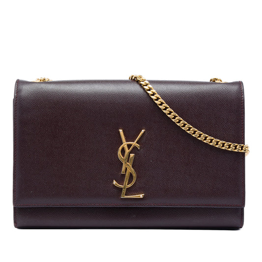 Saint Laurent Medium Grain De Poudre Monogram Kate Crossbody