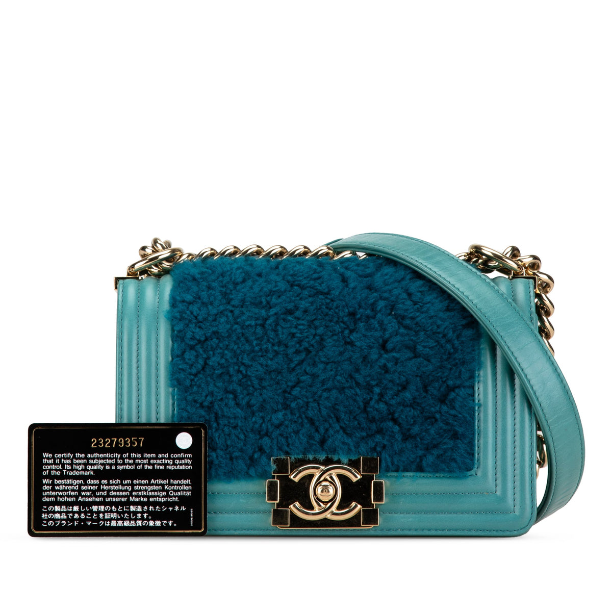 Chanel Small Bicolor Shearling Boy Flap