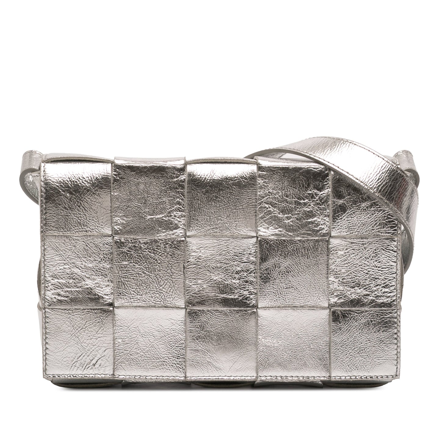 Bottega Veneta Metallic Nappa Intrecciato Cassette Crossbody