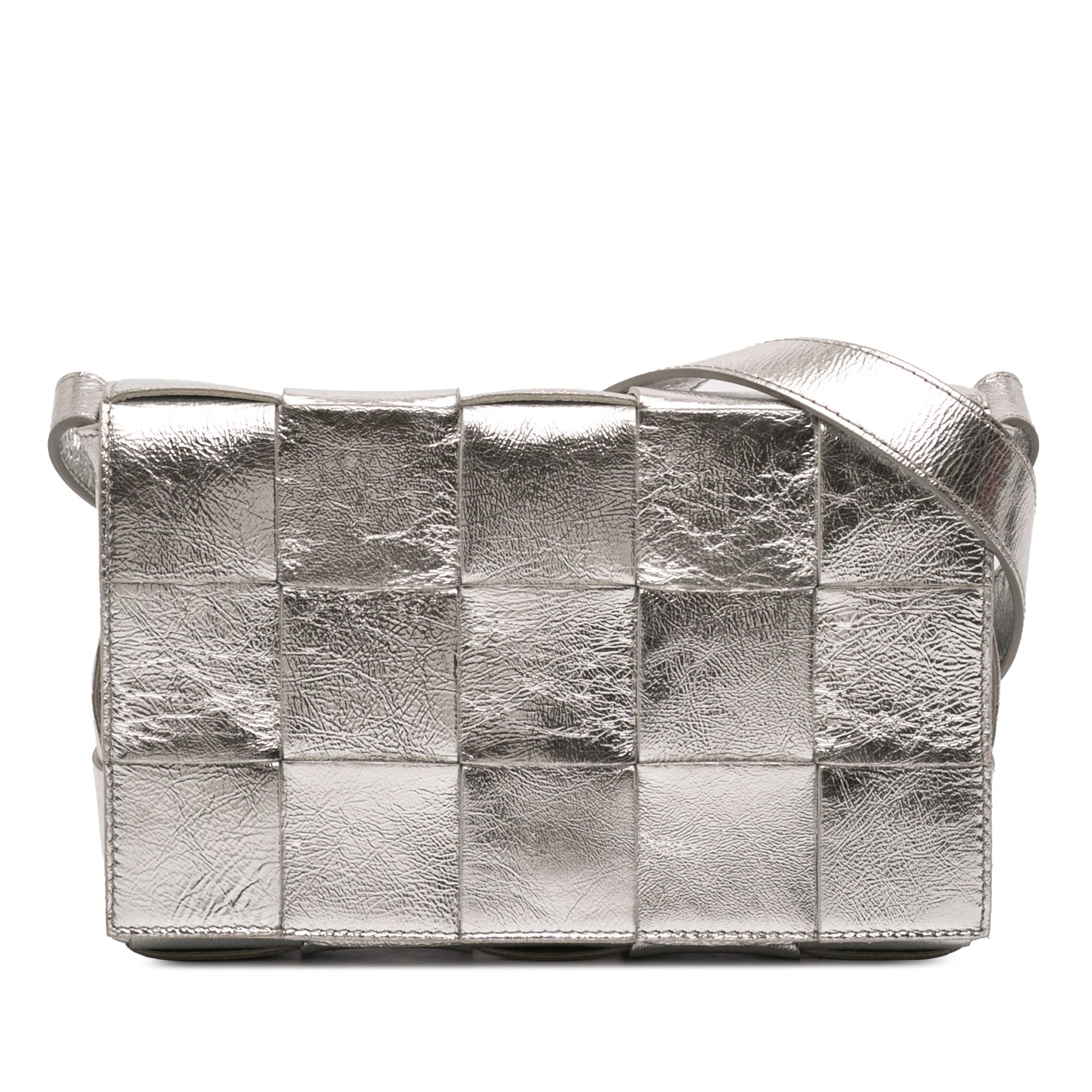 Bottega Veneta Metallic Nappa Intrecciato Cassette Crossbody