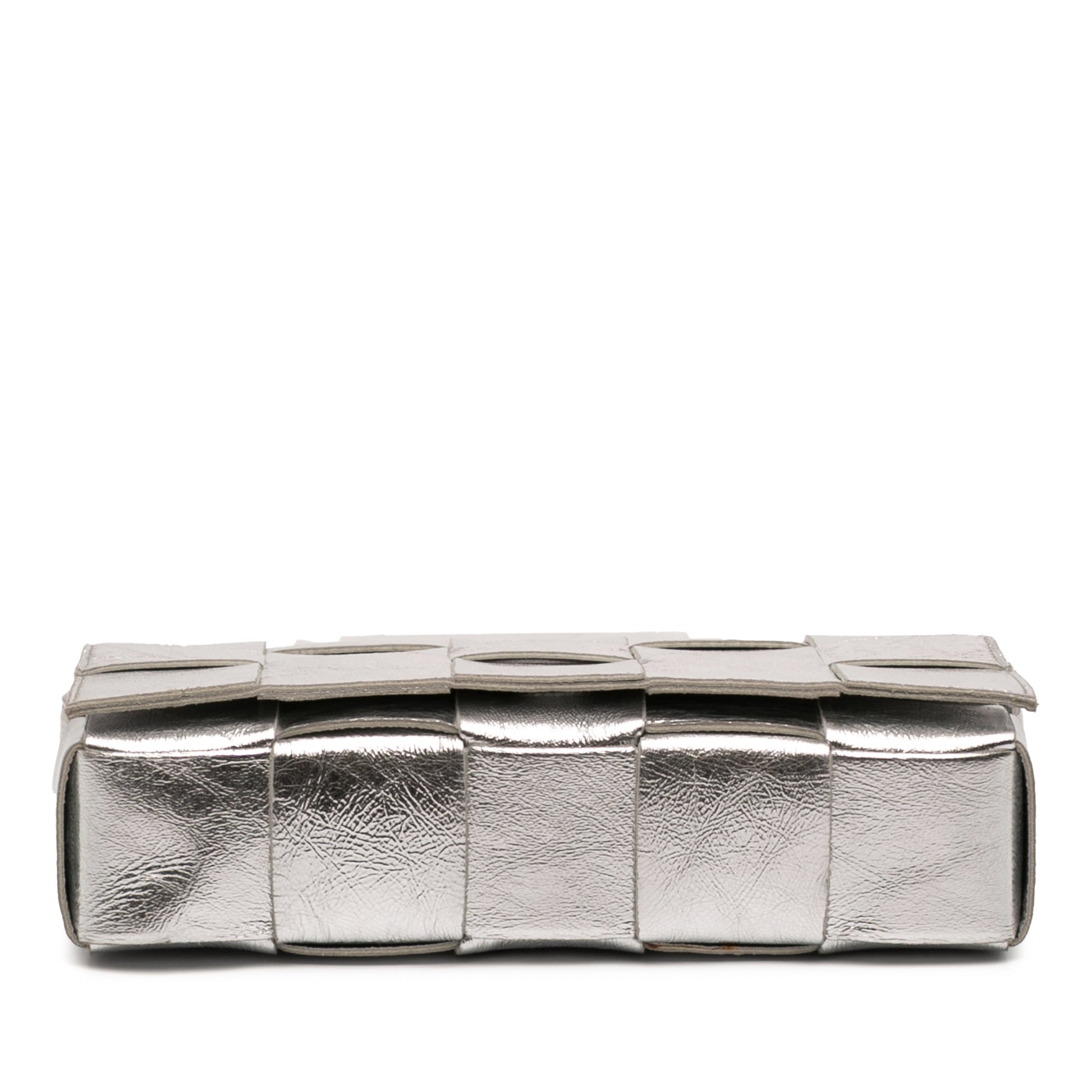 Bottega Veneta Metallic Nappa Intrecciato Cassette Crossbody