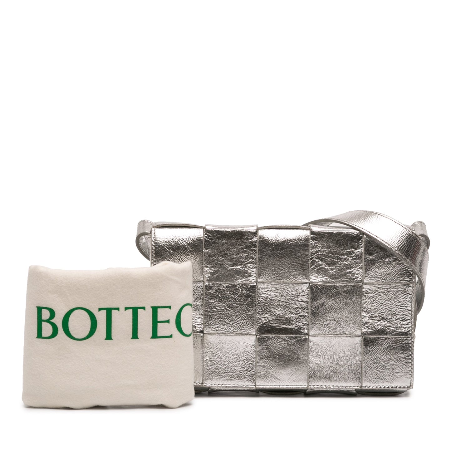 Bottega Veneta Metallic Nappa Intrecciato Cassette Crossbody