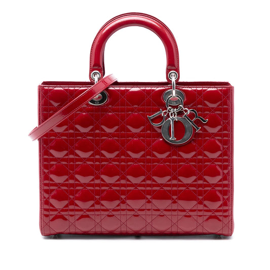 Dior Large Patent Cannage Lady Dior