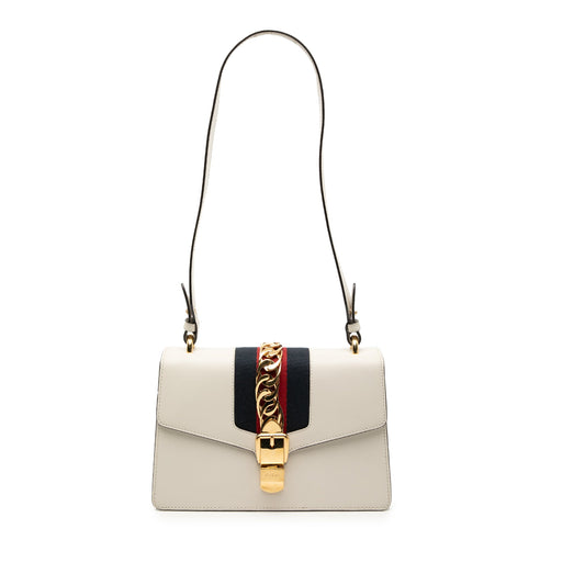 Gucci Small Leather Sylvie Web Satchel