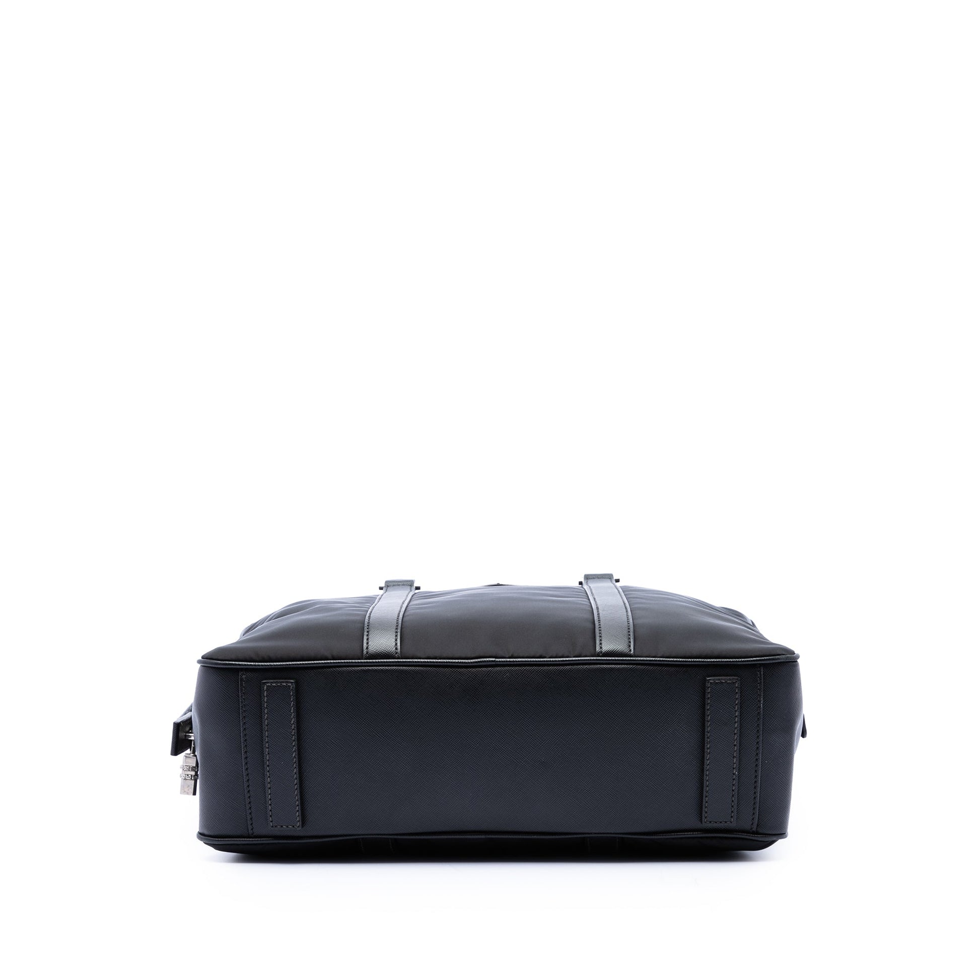 Prada Saffiano Trimmed Tessuto Business Bag