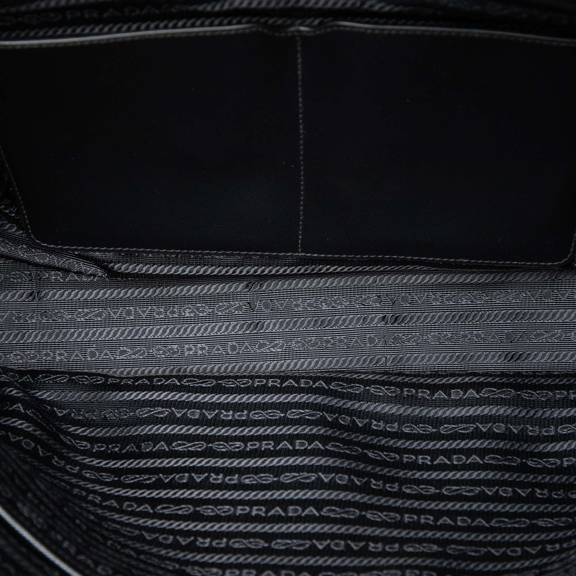 Prada Saffiano Trimmed Tessuto Business Bag