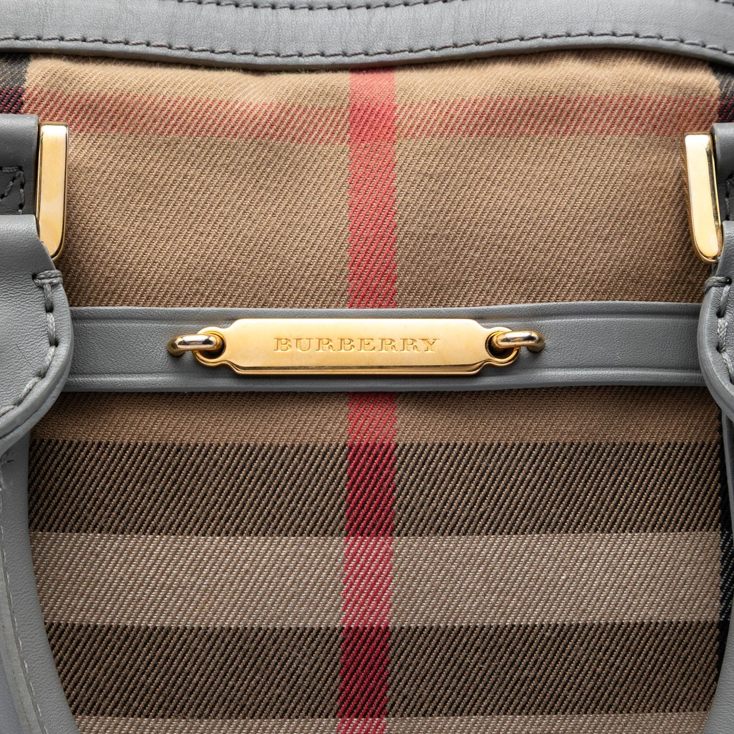 Burberry Small Leather Trimmed House Check Canvas Bridle Orchard Satchel