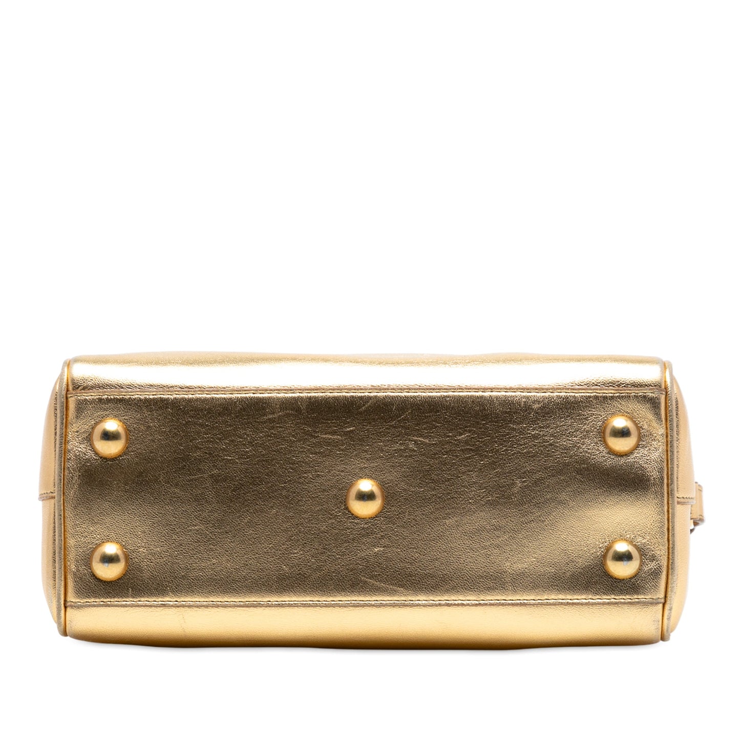 Saint Laurent Baby Metallic Leather Classic Duffle Satchel