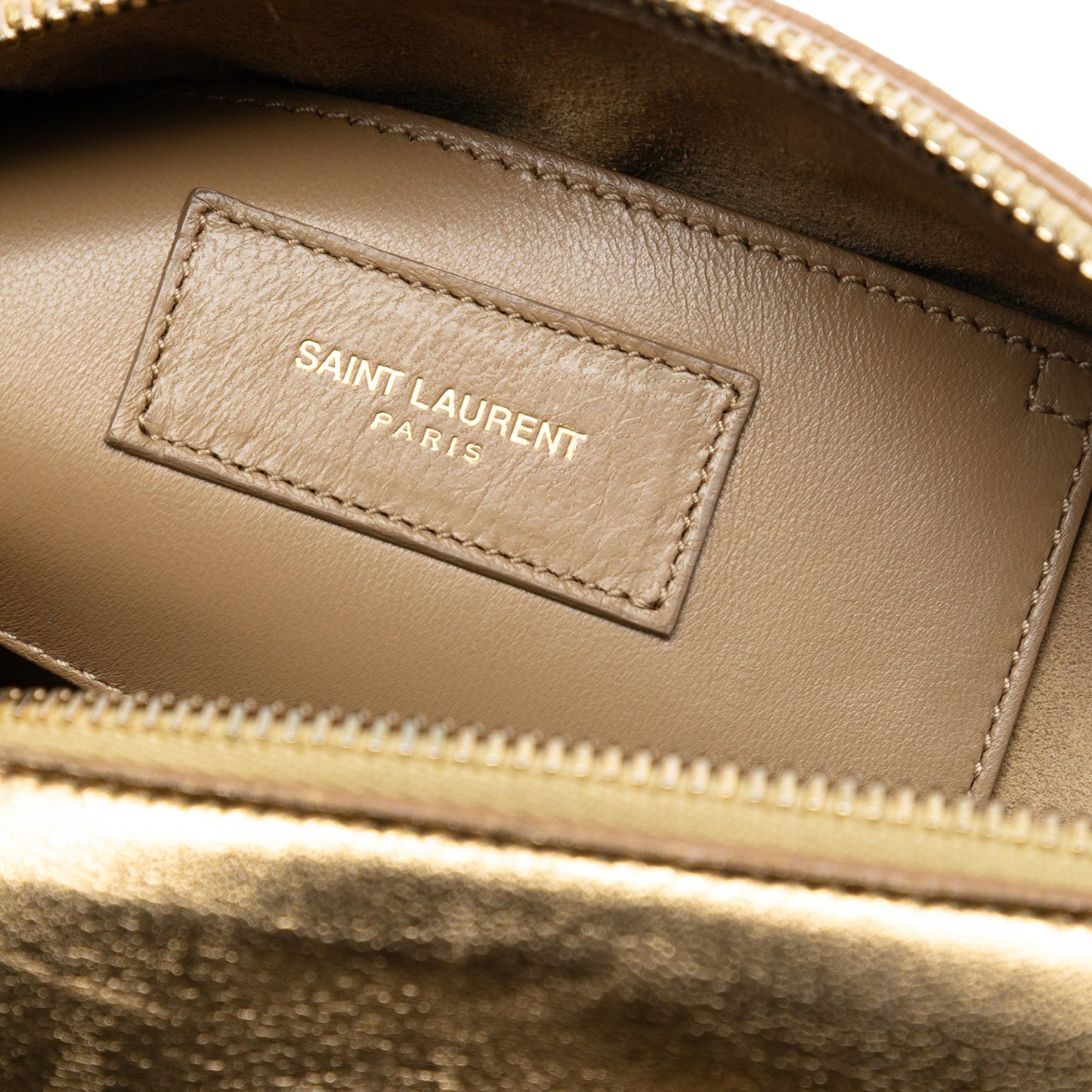Saint Laurent Baby Metallic Leather Classic Duffle Satchel