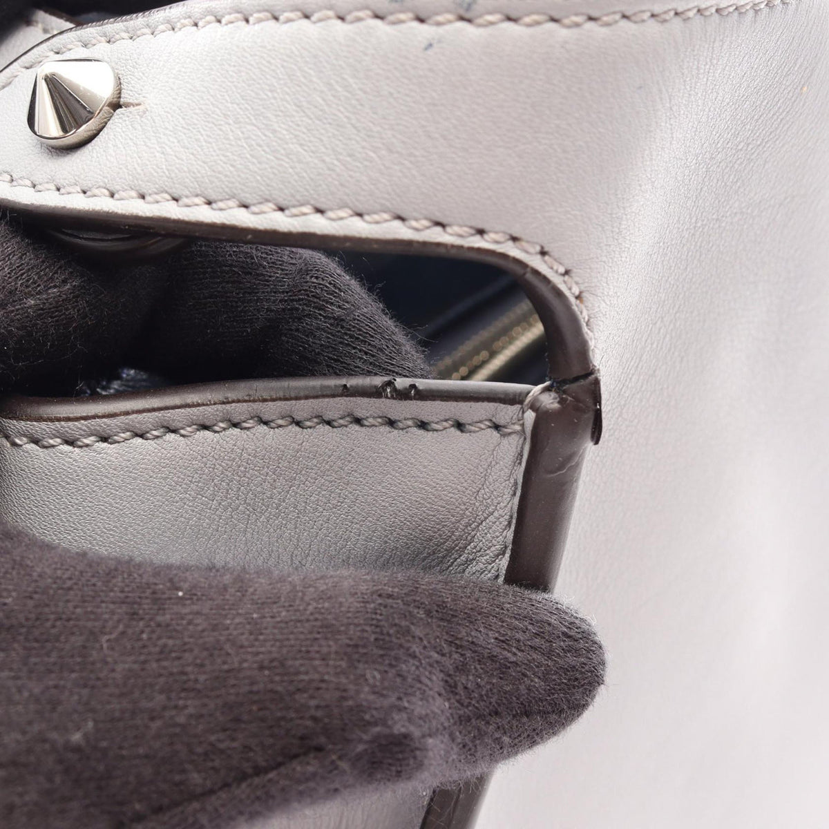 Fendi Large Leather Peekaboo Essential Satchel