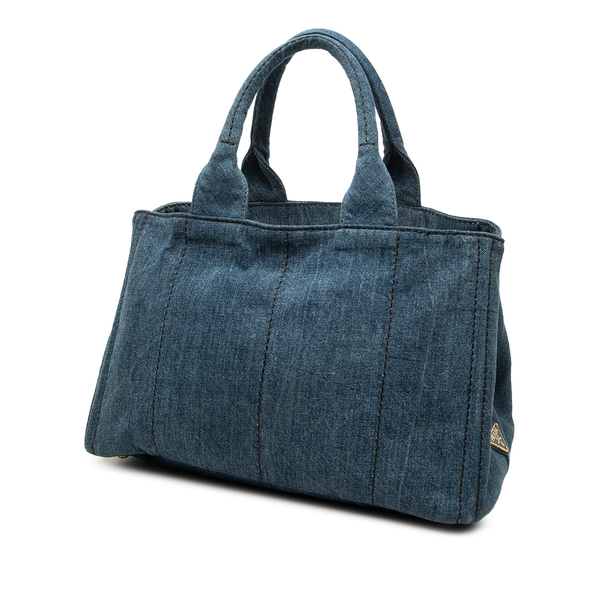 Prada Denim Canapa Logo Tote