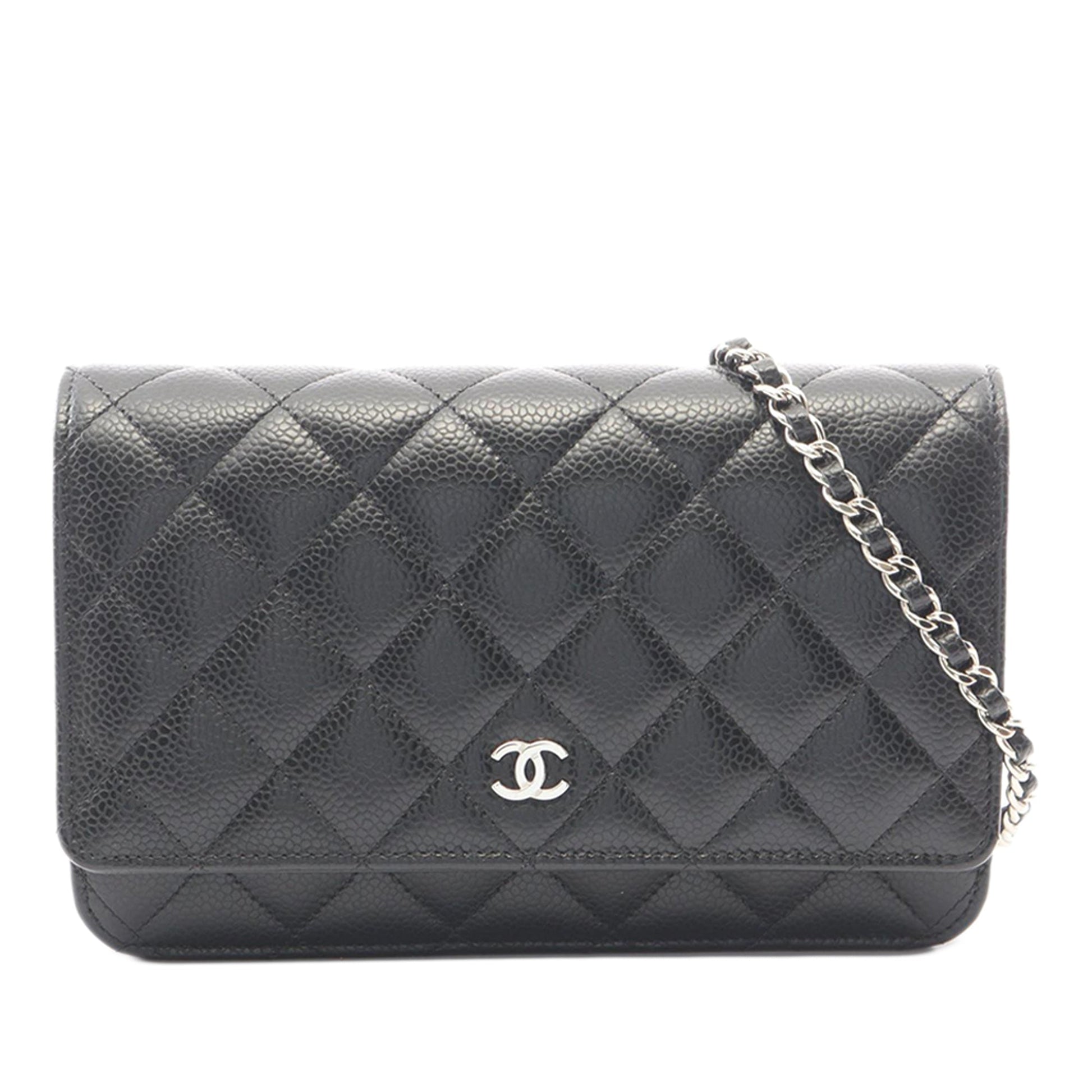 Chanel CC Quilted Caviar Wallet on Chain