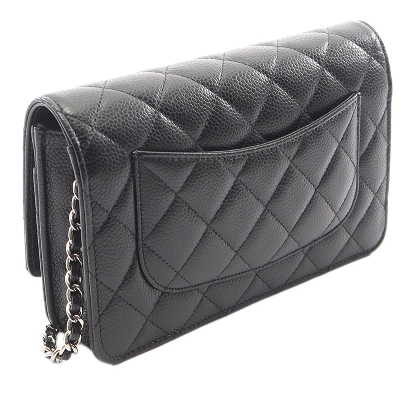 Chanel CC Quilted Caviar Wallet on Chain