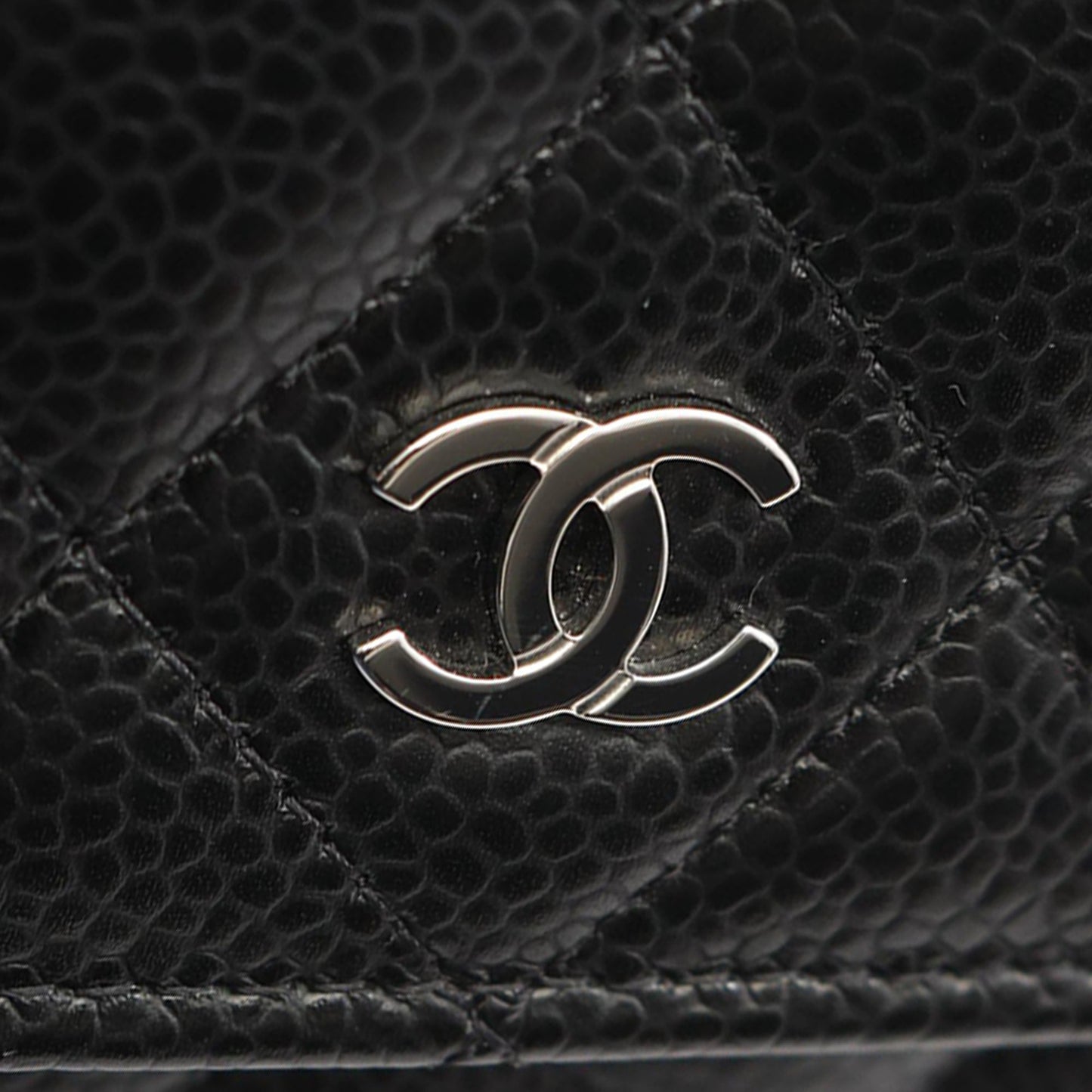 Chanel CC Quilted Caviar Wallet on Chain