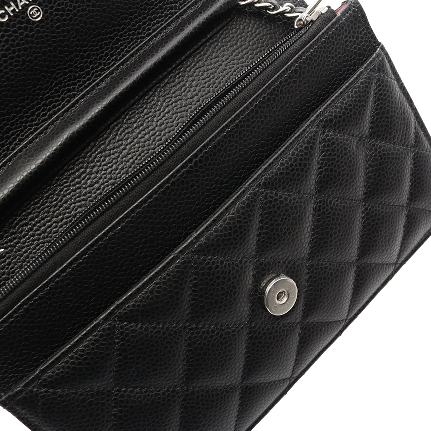 Chanel CC Quilted Caviar Wallet on Chain