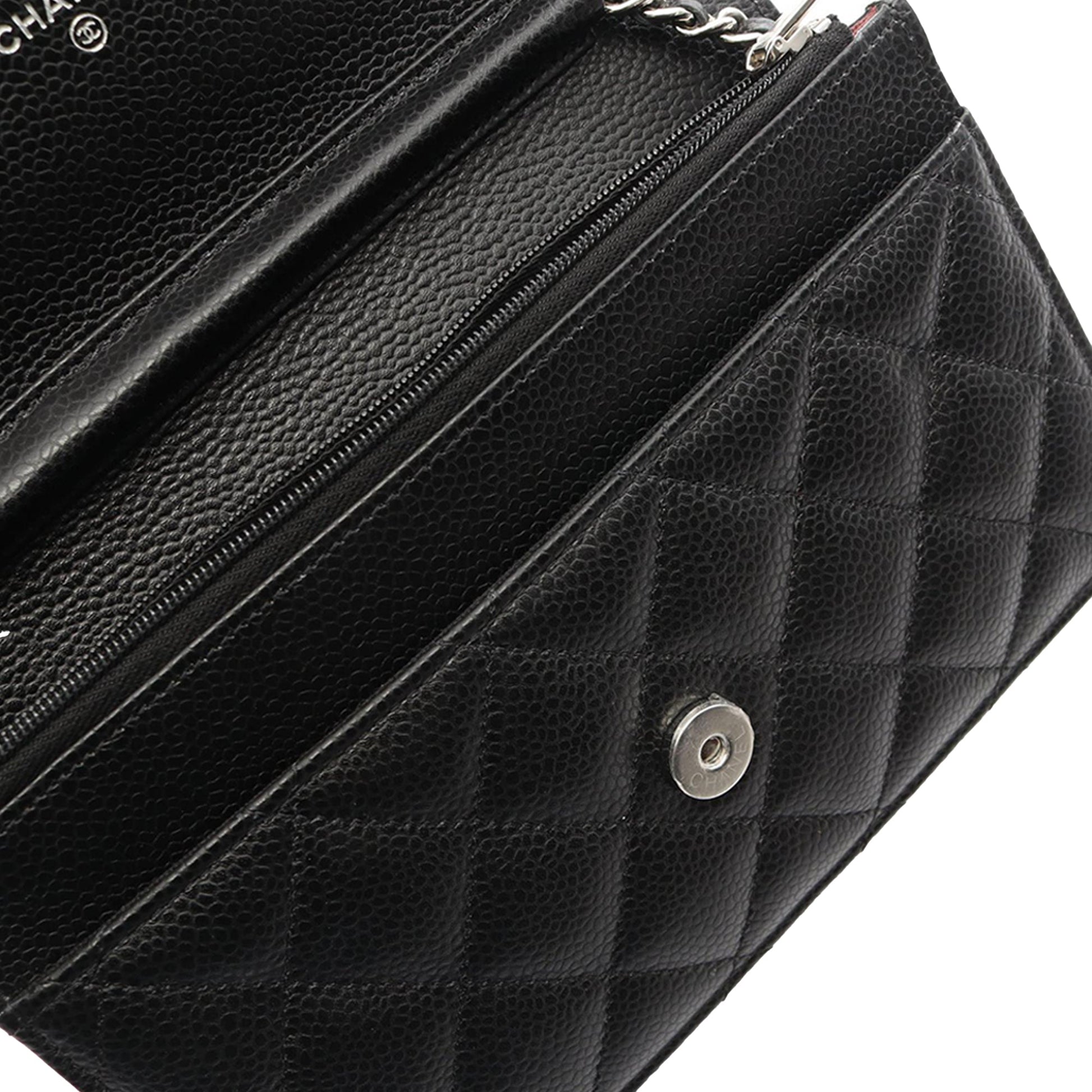 Chanel CC Quilted Caviar Wallet on Chain