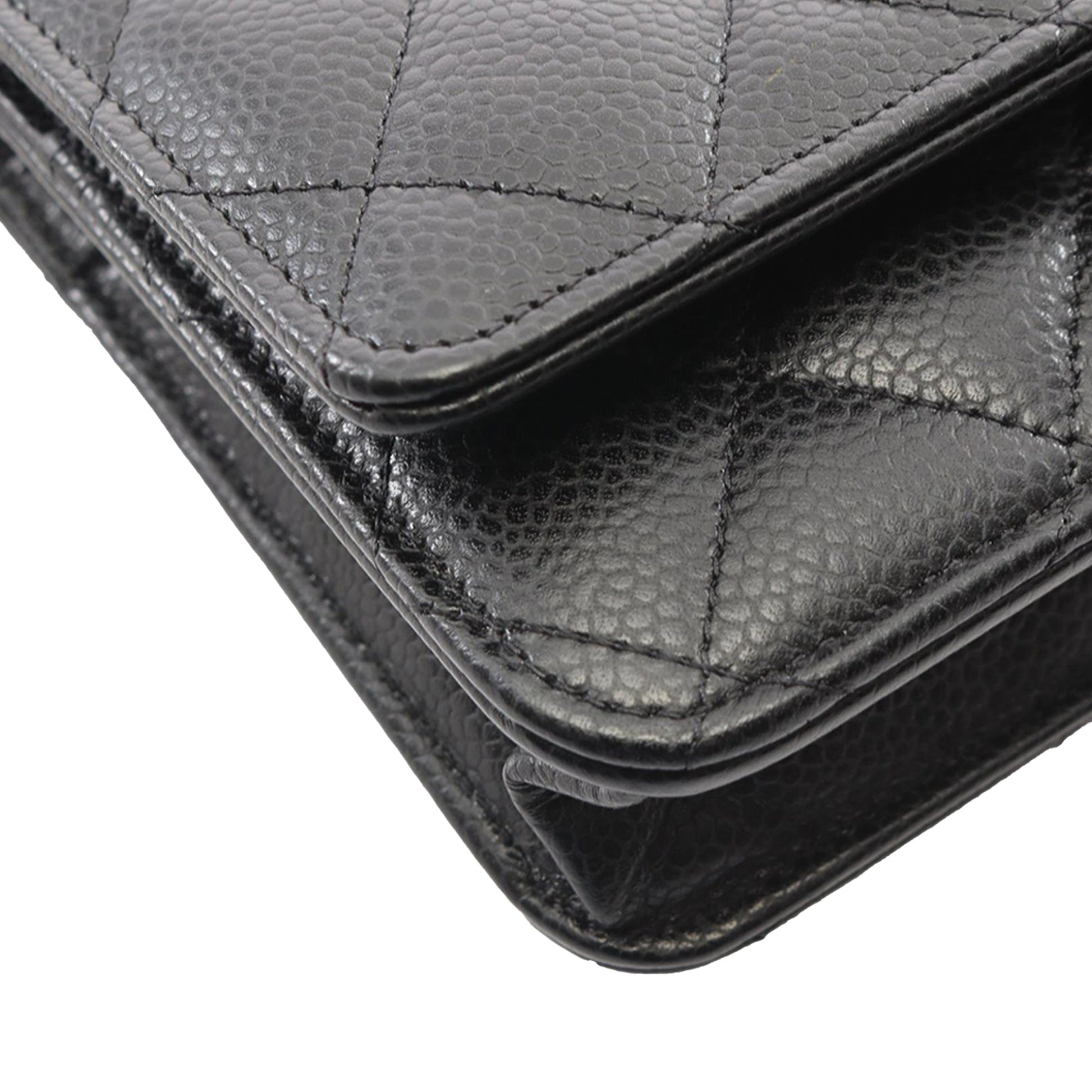 Chanel CC Quilted Caviar Wallet on Chain