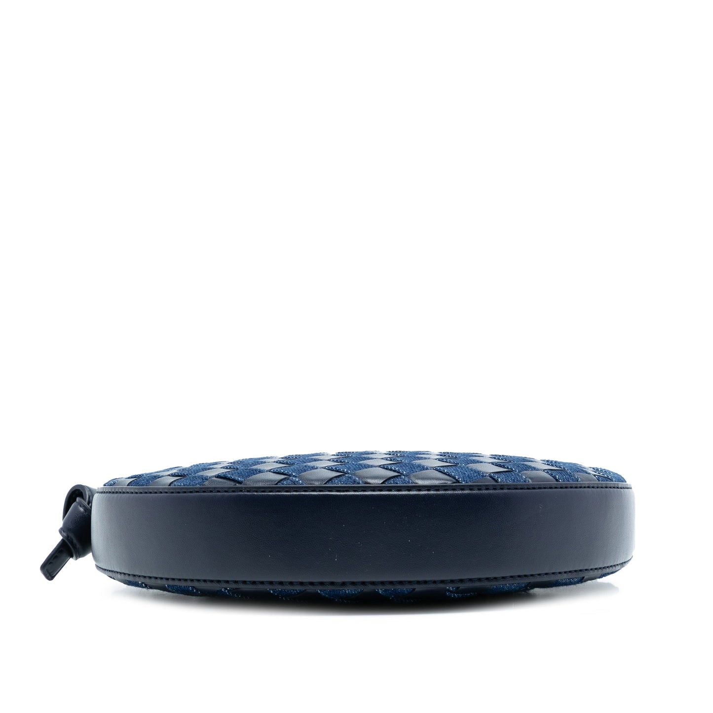 Bottega Veneta Mini Leather and Denim Intrecciato Sunrise Hobo