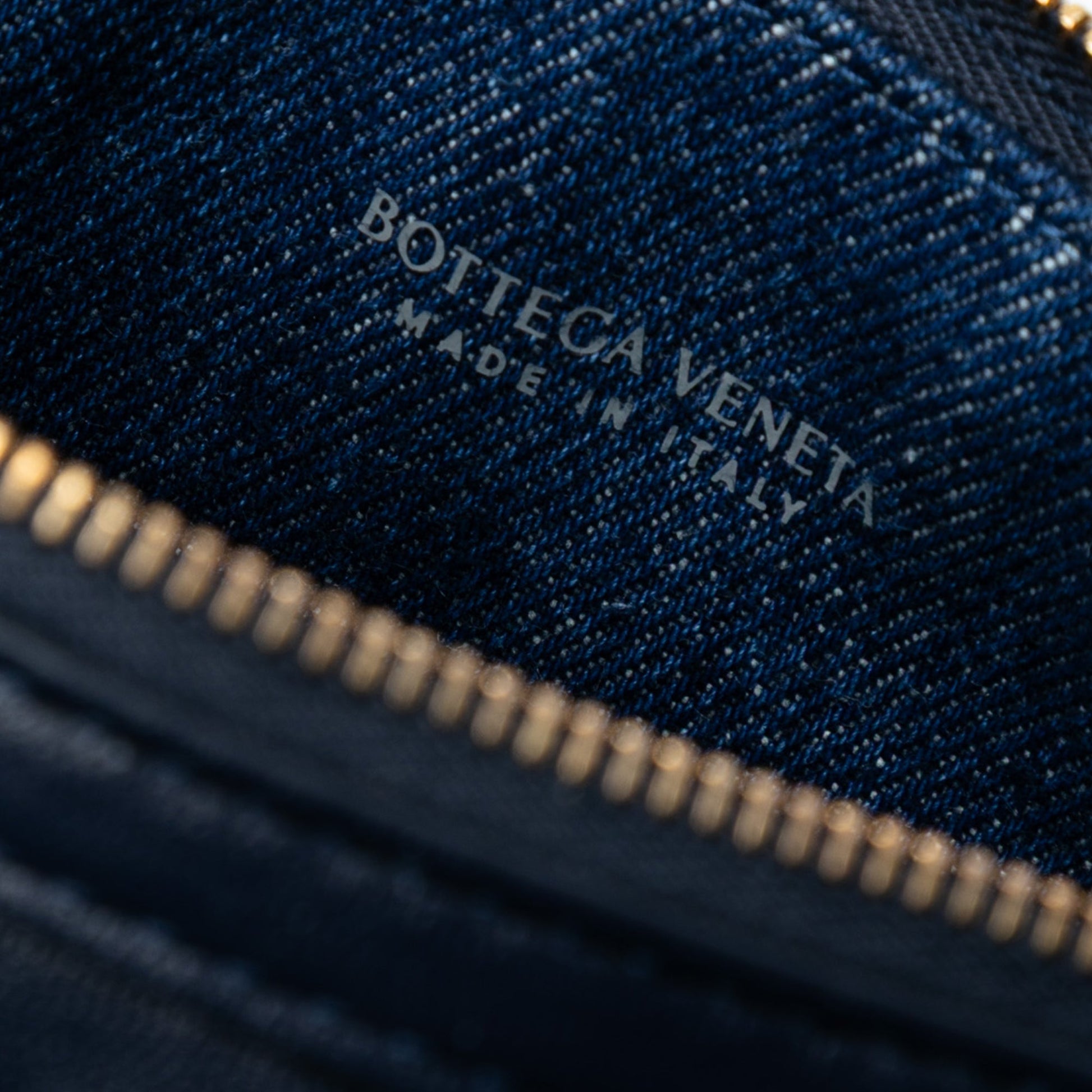 Bottega Veneta Mini Leather and Denim Intrecciato Sunrise Hobo
