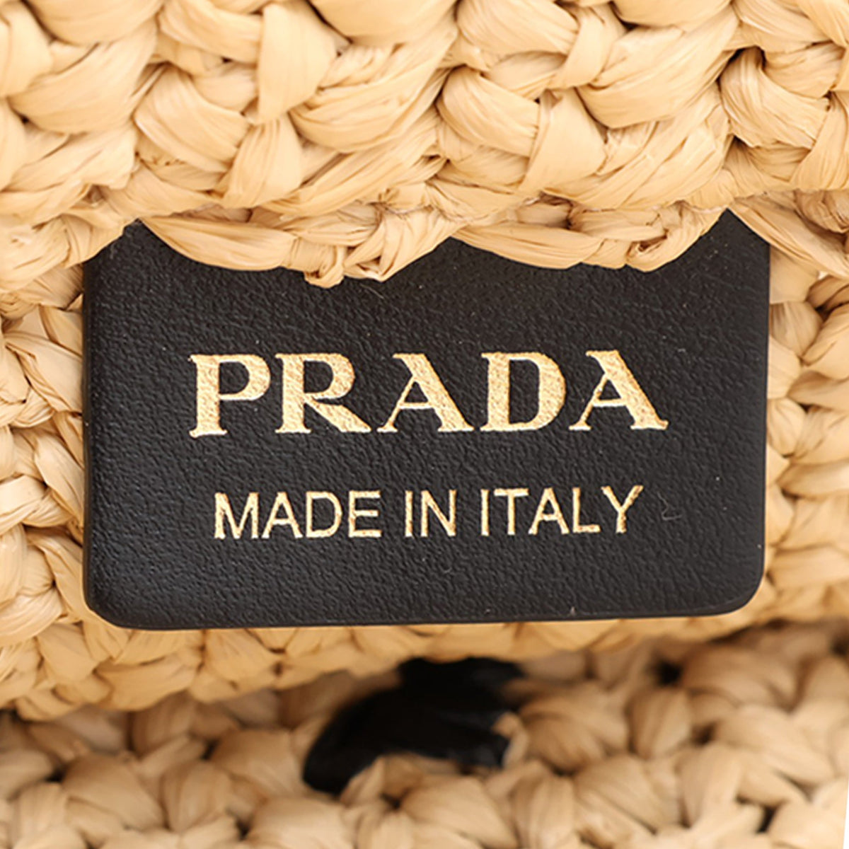 Prada Raffia Logo Tote — Beige