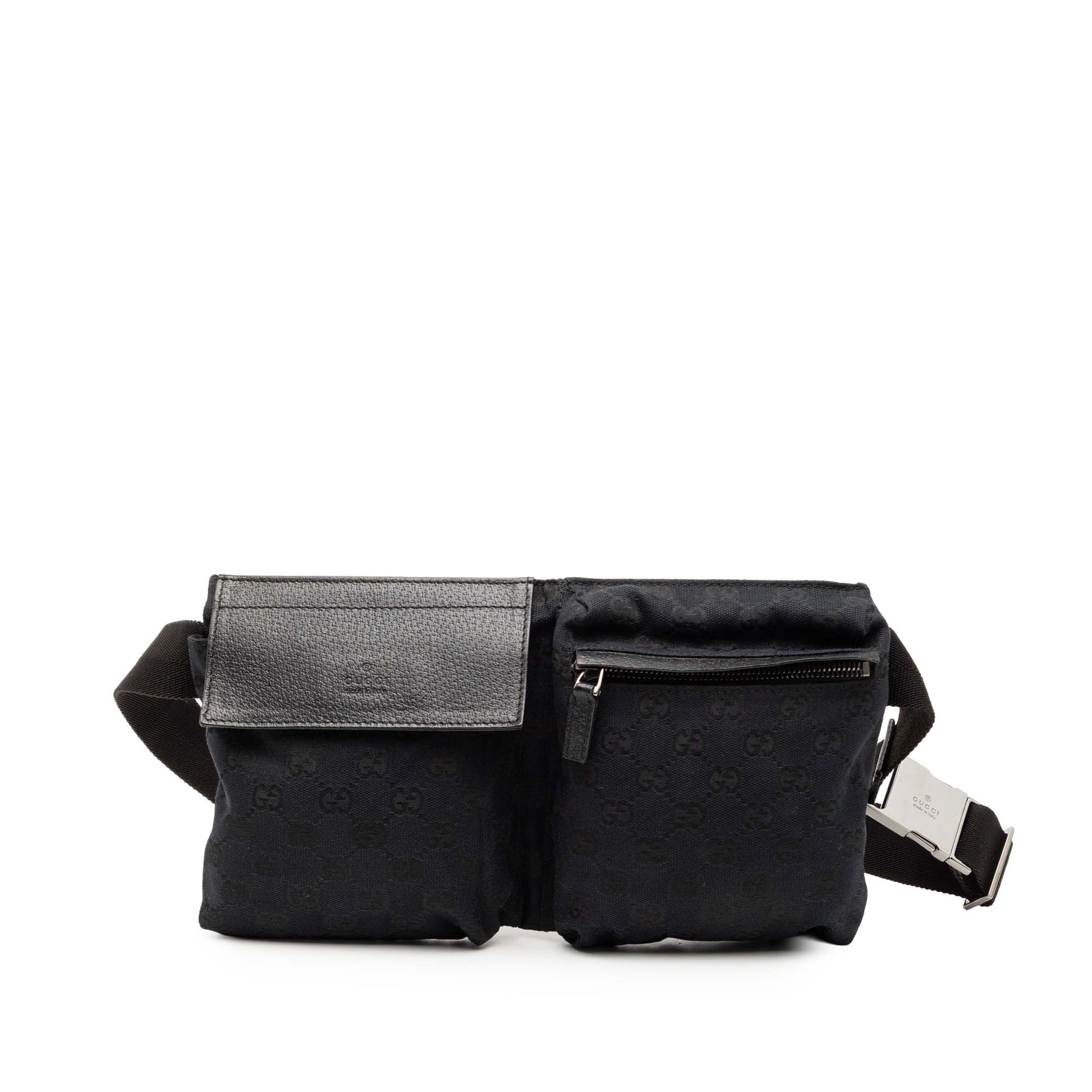 Gucci GG Canvas Double Pocket Belt Bag