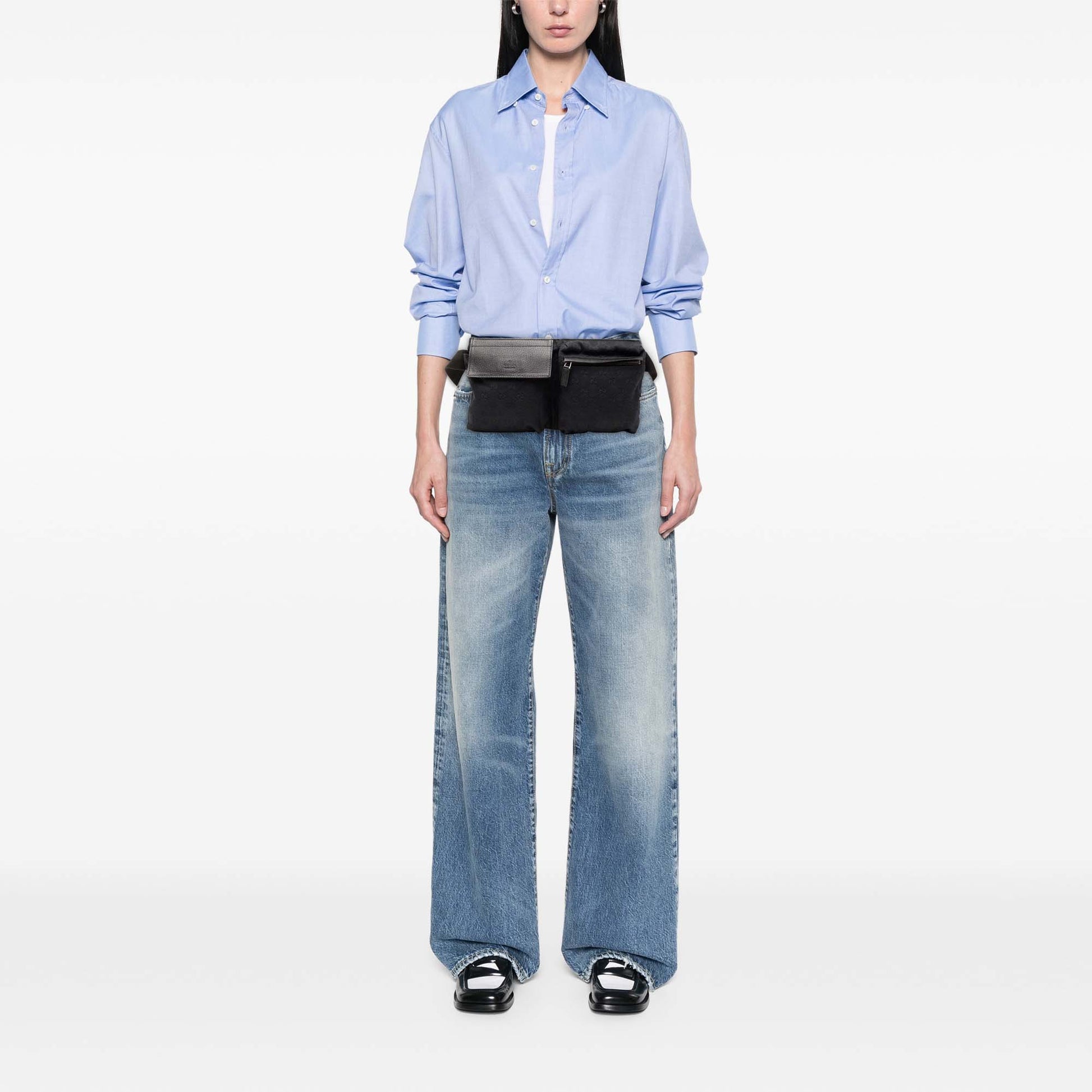 Gucci GG Canvas Double Pocket Belt Bag