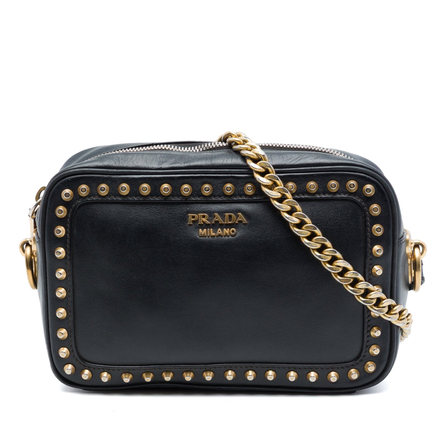Prada City Calf Studded Camera Bag