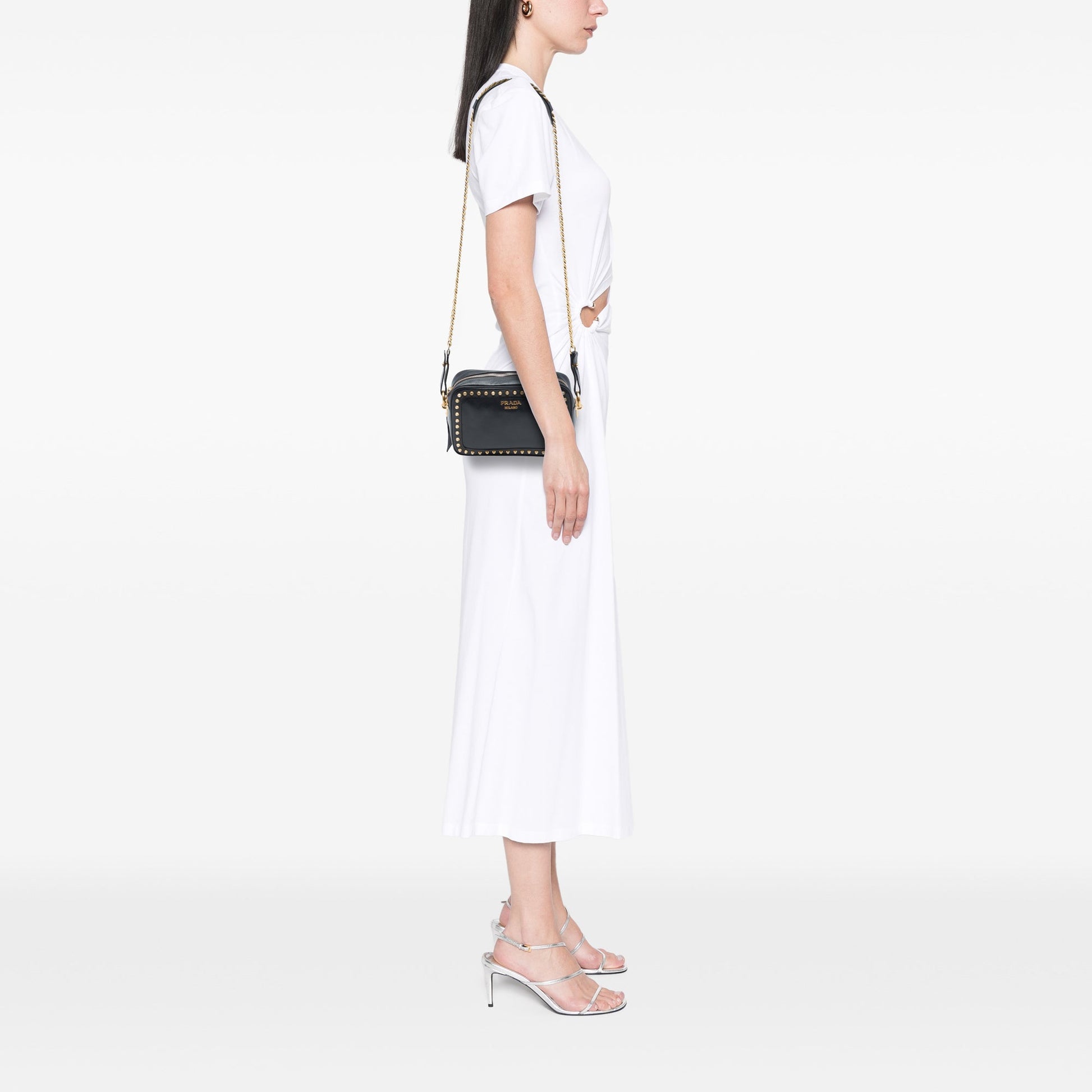 Prada City Calf Studded Camera Bag