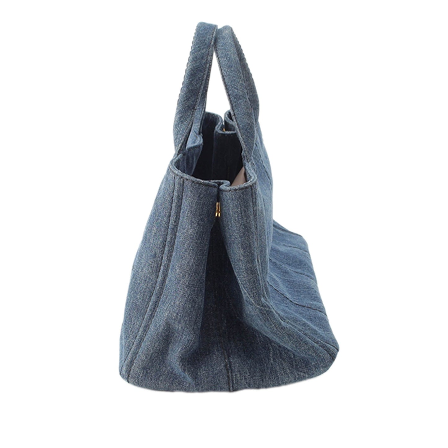 Prada Denim Canapa Logo Tote