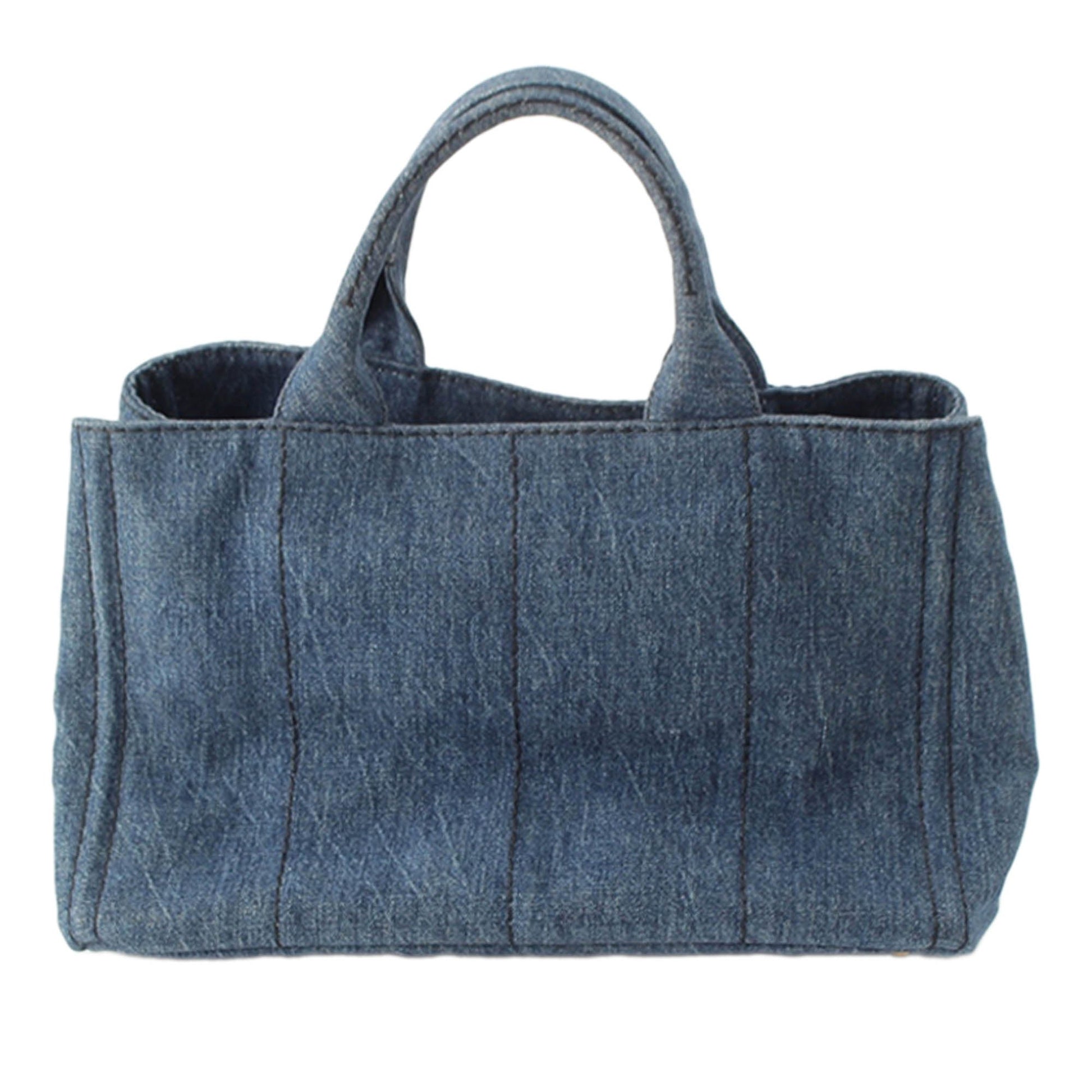 Prada Denim Canapa Logo Tote