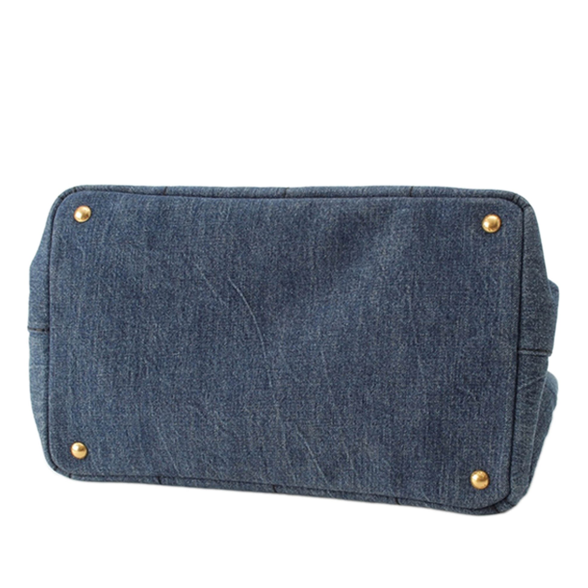 Prada Denim Canapa Logo Tote