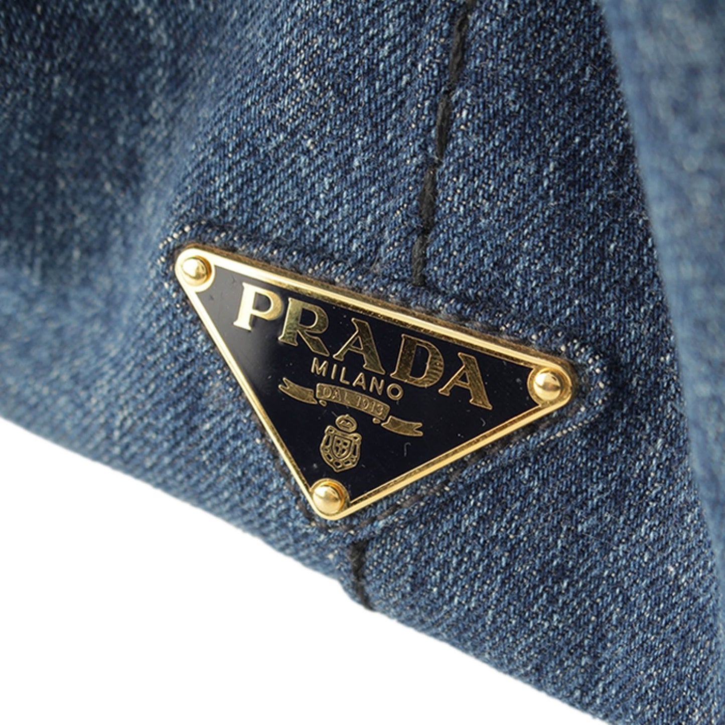 Prada Denim Canapa Logo Tote