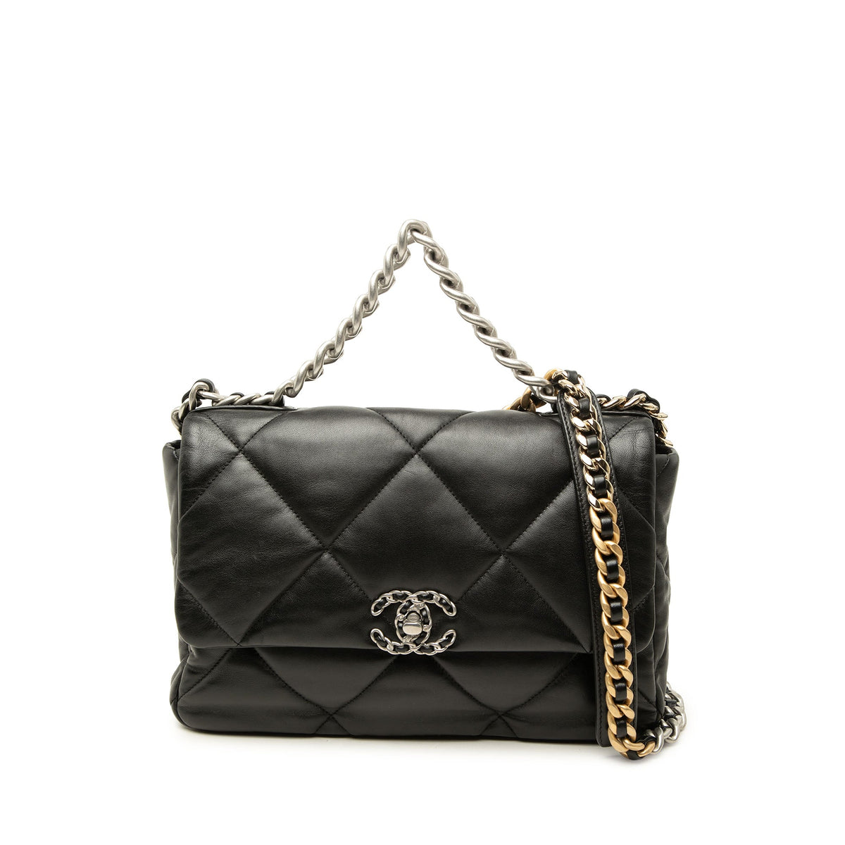 Chanel Large Lambskin 19 Flap — Black