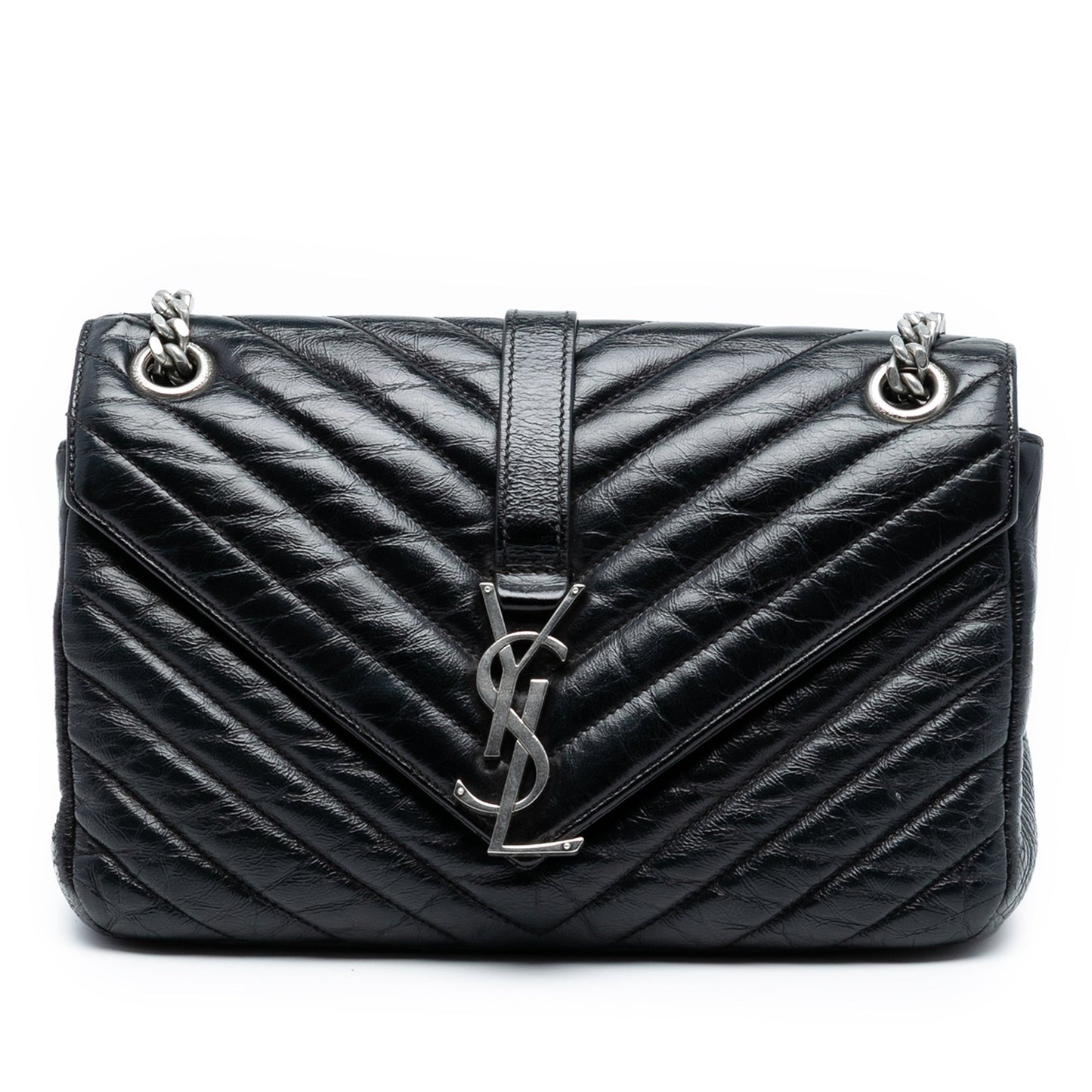 Saint Laurent Medium Crinkled Calfskin Punk Chain Bag