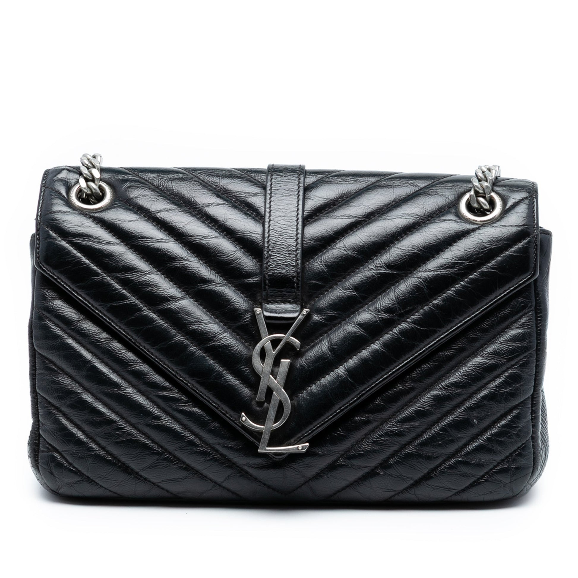 Saint Laurent Medium Crinkled Calfskin Punk Chain Bag