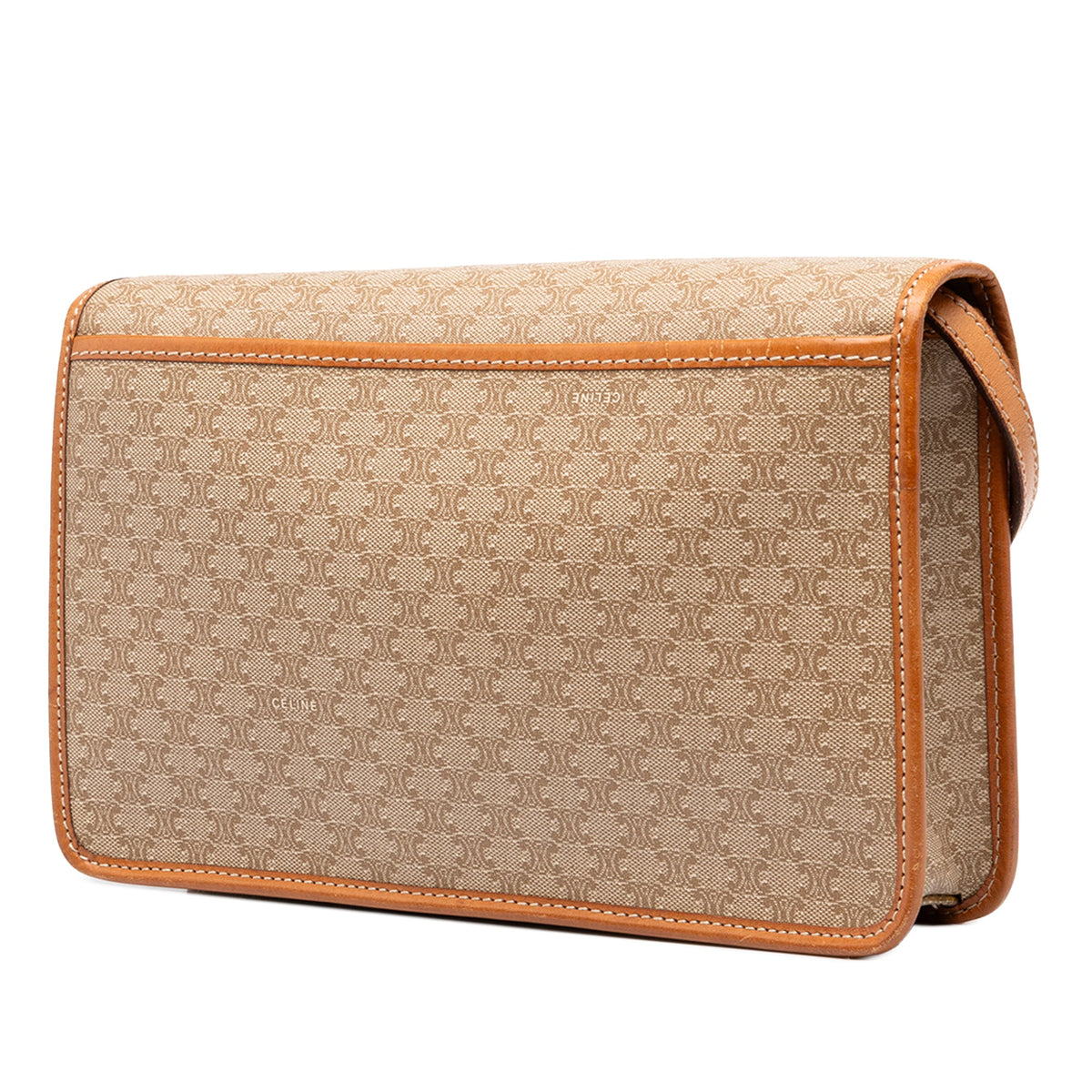 Celine Macadam Coated Canvas Crossbody — Beige