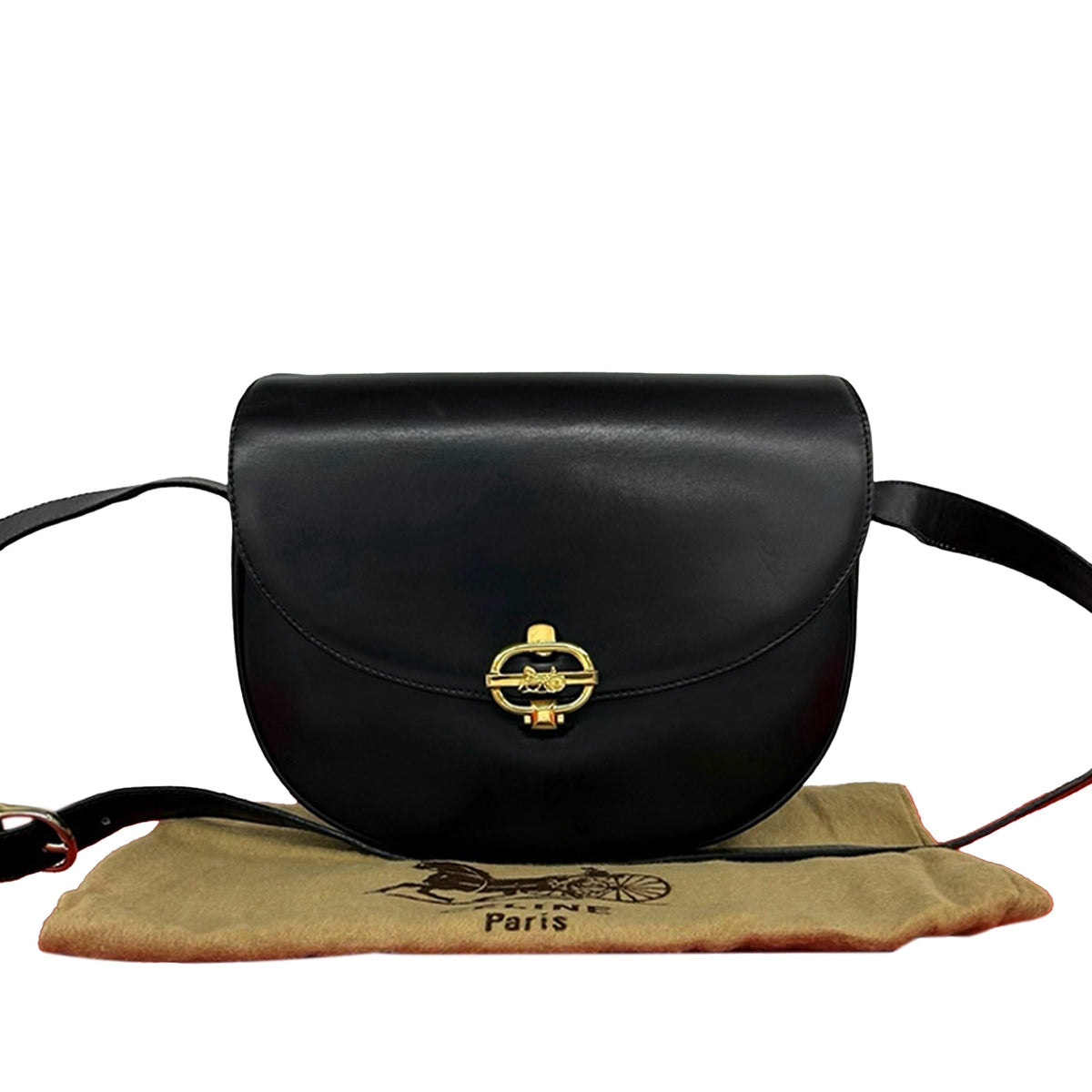 Celine Leather Carriage Crossbody
