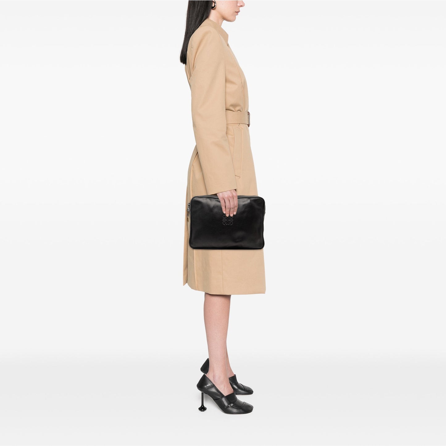 LOEWE Leather Anagram Clutch